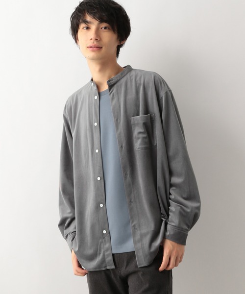 GLOBAL WORK(グローバルワーク)の「スマ楽コーデュロイシャツ/219325(シャツ/ブラウス・メンズ・ネイビー/ライトベージュ/グレー・MEDIUM/LARGE/SMALL)」の6枚目の写真