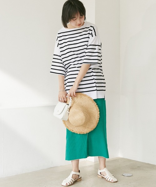 MONT KEMMEL（モンケメル）の「【MONT KEMMEL/モンケメル】BASQUE SHIRTS ボーダーTEE（Tシャツ/カットソー・レディース・ホワイト/チャコールグレー/ネイビー/ブルー/オレンジ/ターコイズブルー・40/38/42/36）」の12枚目の写真