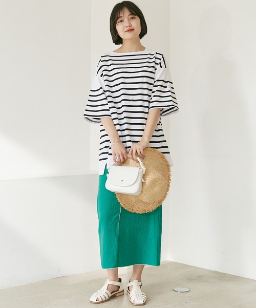 MONT KEMMEL（モンケメル）の「【MONT KEMMEL/モンケメル】BASQUE SHIRTS ボーダーTEE（Tシャツ/カットソー・レディース・ホワイト/チャコールグレー/ネイビー/ブルー/オレンジ/ターコイズブルー・40/38/42/36）」の11枚目の写真