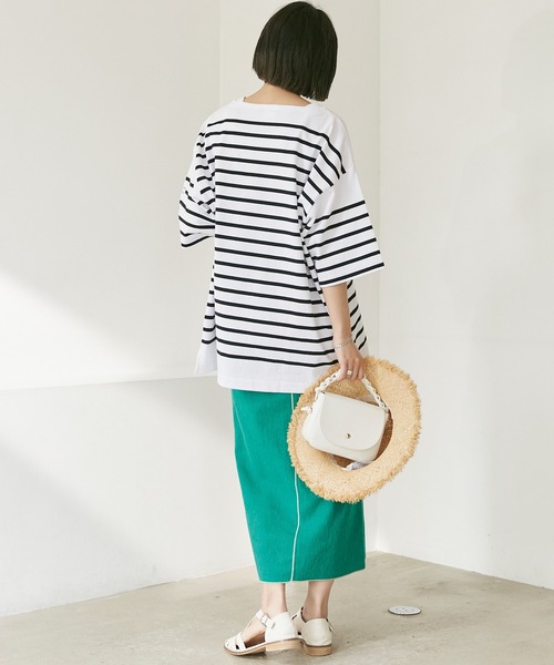 MONT KEMMEL（モンケメル）の「【MONT KEMMEL/モンケメル】BASQUE SHIRTS ボーダーTEE（Tシャツ/カットソー・レディース・ホワイト/チャコールグレー/ネイビー/ブルー/オレンジ/ターコイズブルー・40/38/42/36）」の15枚目の写真