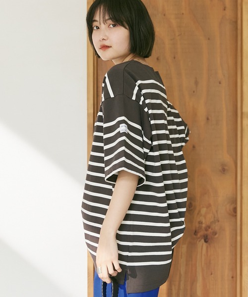 MONT KEMMEL（モンケメル）の「【MONT KEMMEL/モンケメル】BASQUE SHIRTS ボーダーTEE（Tシャツ/カットソー・レディース・ホワイト/チャコールグレー/ネイビー/ブルー/オレンジ/ターコイズブルー・40/38/42/36）」の18枚目の写真