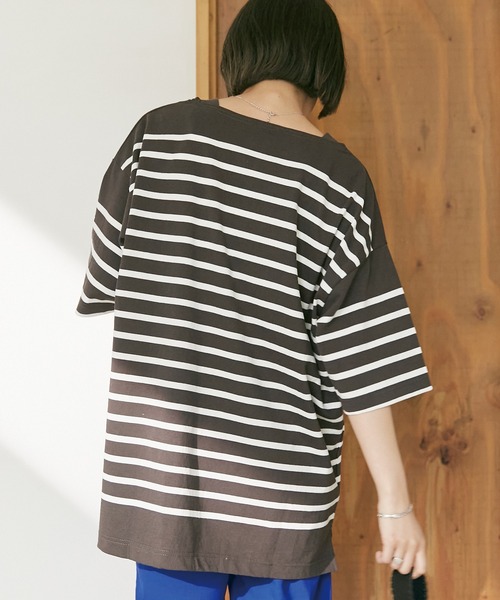 MONT KEMMEL（モンケメル）の「【MONT KEMMEL/モンケメル】BASQUE SHIRTS ボーダーTEE（Tシャツ/カットソー・レディース・ホワイト/チャコールグレー/ネイビー/ブルー/オレンジ/ターコイズブルー・40/38/42/36）」の19枚目の写真