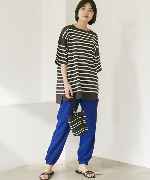 MONT KEMMEL（モンケメル）の「【MONT KEMMEL/モンケメル】BASQUE SHIRTS ボーダーTEE（Tシャツ/カットソー・レディース・ホワイト/チャコールグレー/ネイビー/ブルー/オレンジ/ターコイズブルー・40/38/42/36）」の21枚目の写真