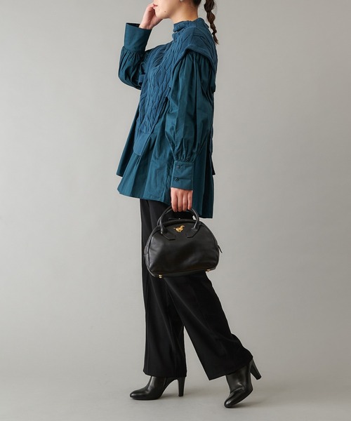 ear PAPILLONNER（イアパピヨネ）の「ミニボストンバッグ【Brooklyn Charm(ブルックリンチャーム)×ear】（ボストンバッグ・レディース・ブラック/ブラウン/グリーン・FREE）」の12枚目の写真