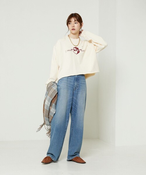 FREAK'S STORE（フリークスストア）の「ダメージロゴスウェット（スウェット・レディース・レッド/オフホワイト/グリーン・ﾌﾘ-）」の5枚目の写真