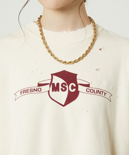 FREAK'S STORE（フリークスストア）の「ダメージロゴスウェット（スウェット・レディース・レッド/オフホワイト/グリーン・ﾌﾘ-）」の14枚目の写真