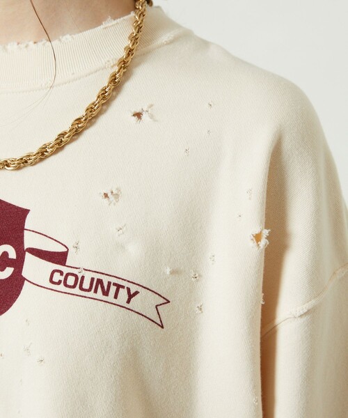 FREAK'S STORE（フリークスストア）の「ダメージロゴスウェット（スウェット・レディース・レッド/オフホワイト/グリーン・ﾌﾘ-）」の15枚目の写真