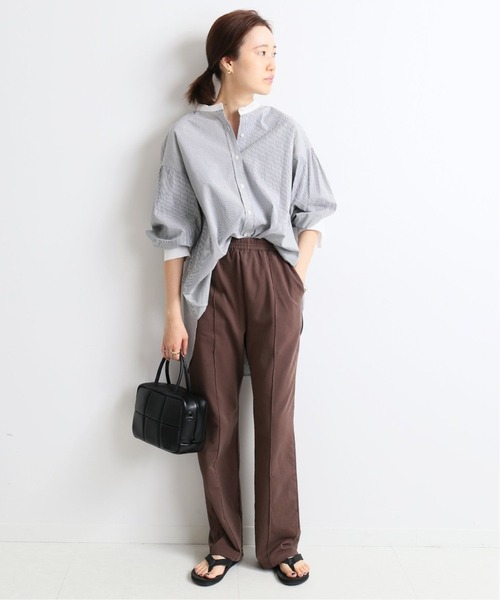 SLOBE IENA（スローブイエナ）の「ボリュームスリーブバンドカラーブラウス【手洗い可能】◆（シャツ/ブラウス・レディース・チャコールグレー/グリーン/ブルー系その他・FREE）」の16枚目の写真