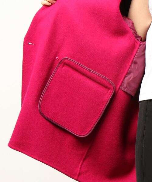 Ezick(エジック)の「リバーメルトンミドルコート(ステンカラーコート・レディース・ピンク/ブラック/ホワイト・SMALL/MEDIUM)」の7枚目の写真