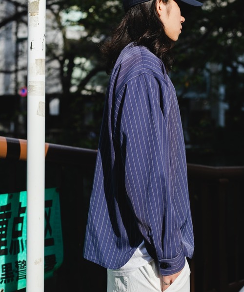 BROKEN BASE（ブロークンベース）の「ベースボールシャツ（シャツ/ブラウス・メンズ・ネイビー/ベージュ・LARGE/MEDIUM）」の7枚目の写真