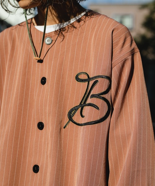 BROKEN BASE（ブロークンベース）の「ベースボールシャツ（シャツ/ブラウス・メンズ・ネイビー/ベージュ・LARGE/MEDIUM）」の3枚目の写真