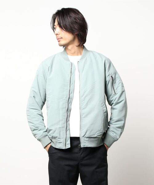 VIBGYOR（ヴィブジョー）の「VIBGYOR Select/ポリピーチMA-1（MA-1・メンズ・ブラック/カーキ/サックスブルー/ピンク/ミント/グレイッシュベージュ・MEDIUM/LARGE/X-LARGE）」の4枚目の写真