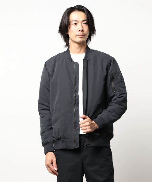 VIBGYOR（ヴィブジョー）の「VIBGYOR Select/ポリピーチMA-1（MA-1・メンズ・ブラック/カーキ/サックスブルー/ピンク/ミント/グレイッシュベージュ・MEDIUM/LARGE/X-LARGE）」の2枚目の写真