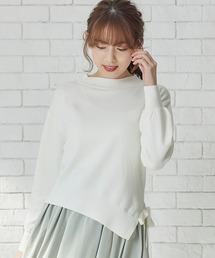 アシメイレヘムハイネックニットプルオーバー