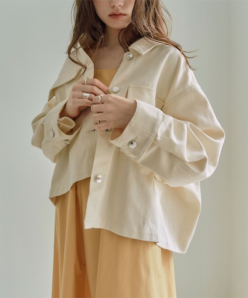 titivate（ティティベイト）の「デニムシャツジャケット（デニムジャケット・レディース・ブルー/アイボリー・S/M）」の2枚目の写真