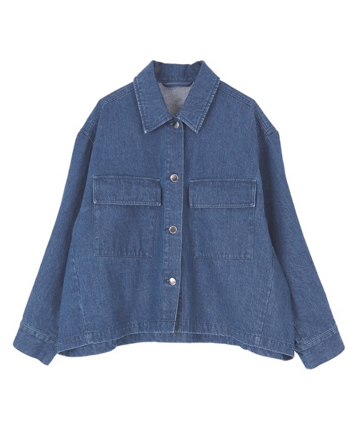 titivate（ティティベイト）の「デニムシャツジャケット（デニムジャケット・レディース・ブルー/アイボリー・S/M）」の3枚目の写真