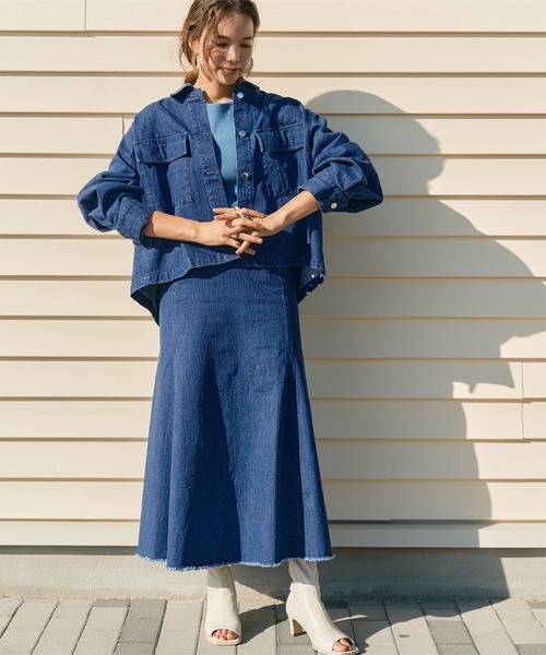 titivate（ティティベイト）の「デニムシャツジャケット（デニムジャケット・レディース・ブルー/アイボリー・S/M）」の20枚目の写真