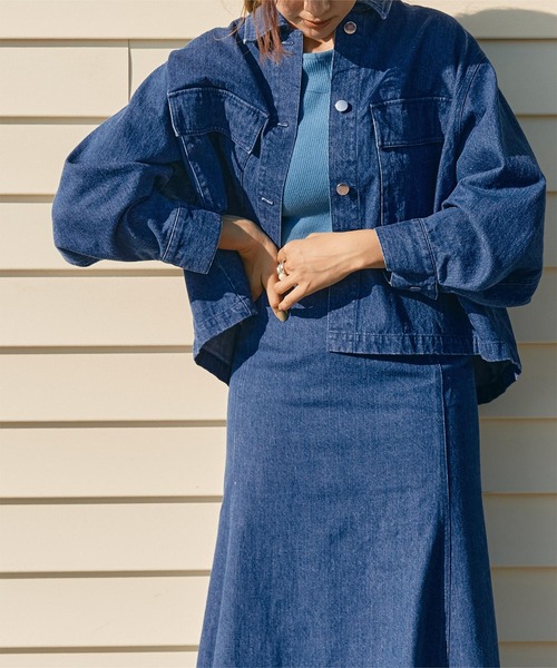 titivate（ティティベイト）の「デニムシャツジャケット（デニムジャケット・レディース・ブルー/アイボリー・S/M）」の9枚目の写真