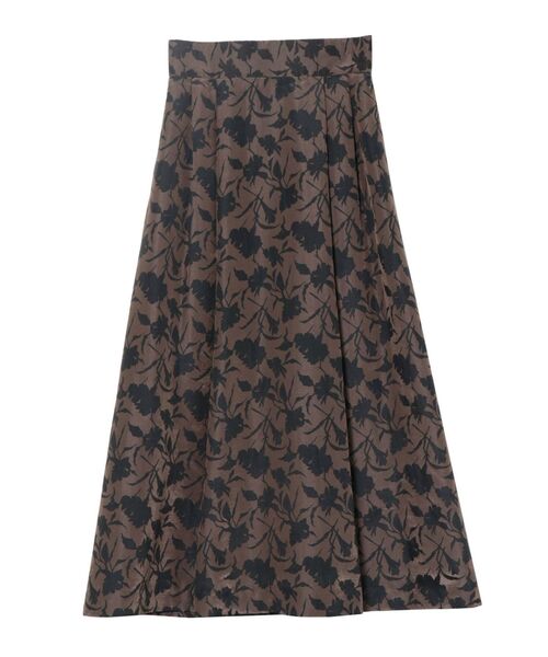 LAGUNAMOON(ラグナムーン)の「フラワージャガードスカート(スカート・レディース・アイボリー/ブラウン/ベージュ・SMALL/MEDIUM)」の3枚目の写真