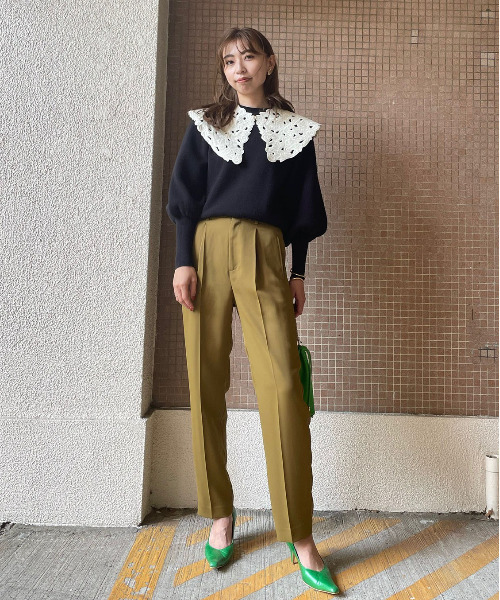 Ameri（アメリ）の「SQUAMOUS TEXTILE TAPERED PANTS（スラックス・レディース・ブラック/カーキ/オレンジ・SMALL/MEDIUM/X-SMALL）」の20枚目の写真
