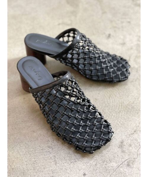 Ungrid（アングリッド）の「メッシュ編みヒールサンダル（サンダル・レディース・オフホワイト/ブラック・S/M/L）」の3枚目の写真