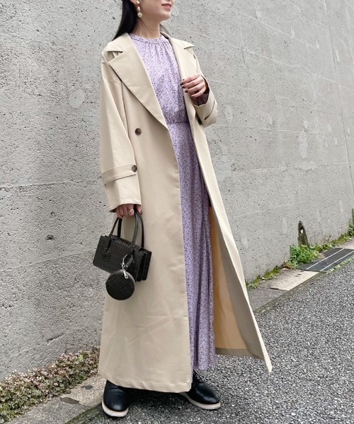 花粉が落ちやすいうれしい機能も ユルロングトレンチコート 2617