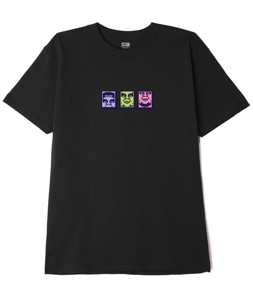 OBEY(オベイ)の「OBEY/オベイ 天竺 カラーアイコンロゴ入り Tシャツ(Tシャツ/カットソー・メンズ・ホワイト/ブラック・LARGE/MEDIUM)」の2枚目の写真