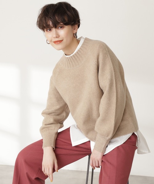 N.(N. Natural Beauty Basic)(エヌエヌナチュラルビューティーベーシック)の「◆ワイドネックニット(ニット/セーター・レディース・ベージュ/オフホワイト/イエロー・MEDIUM)」の1枚目の写真