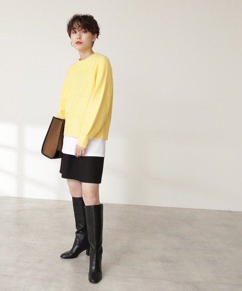 N.(N. Natural Beauty Basic)(エヌエヌナチュラルビューティーベーシック)の「◆ワイドネックニット(ニット/セーター・レディース・ベージュ/オフホワイト/イエロー・MEDIUM)」の10枚目の写真