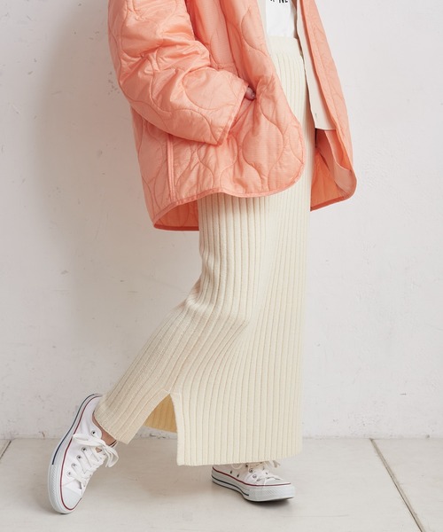 CIAOPANIC TYPY(チャオパニックティピー)の「▽ワイドリブIラインスカート(スカート・レディース・ブラック/オフホワイト/イエロー/バイオレット・ONE SIZE)」の6枚目の写真