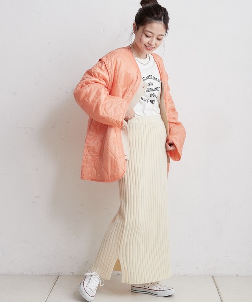 CIAOPANIC TYPY(チャオパニックティピー)の「▽ワイドリブIラインスカート(スカート・レディース・ブラック/オフホワイト/イエロー/バイオレット・ONE SIZE)」の12枚目の写真