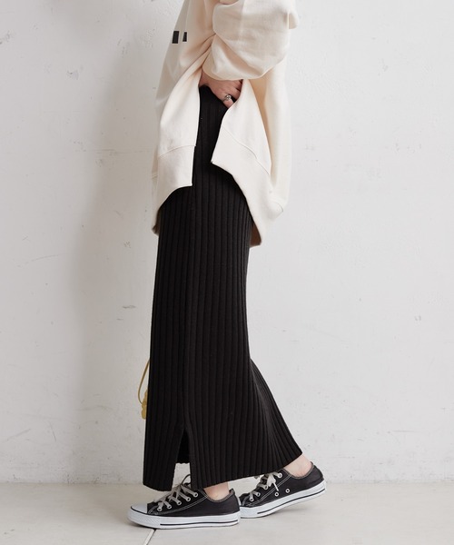 CIAOPANIC TYPY(チャオパニックティピー)の「▽ワイドリブIラインスカート(スカート・レディース・ブラック/オフホワイト/イエロー/バイオレット・ONE SIZE)」の14枚目の写真