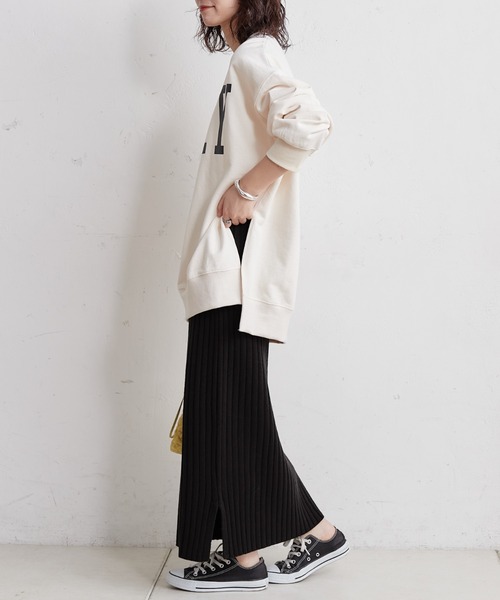 CIAOPANIC TYPY(チャオパニックティピー)の「▽ワイドリブIラインスカート(スカート・レディース・ブラック/オフホワイト/イエロー/バイオレット・ONE SIZE)」の18枚目の写真