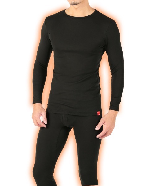 GUNZE(グンゼ)の「GUNZE グンゼ HOTMAGIC クルーネック&Vネック 薄手 9分袖シャツ ホットマジック 半端袖(Tシャツ/カットソー・メンズ・オフホワイト/ブラック系2/ネイビー系1/ネイビー系/ブラック/ホワイト系2・X-LARGE/MEDIUM/LARGE)」の14枚目の写真