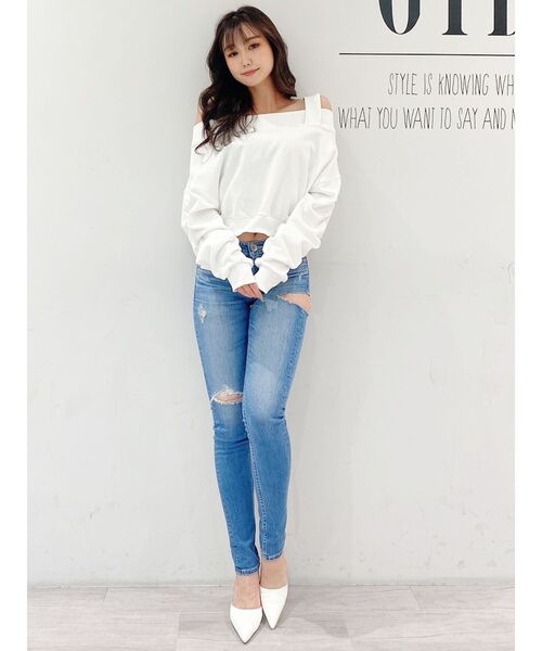 GYDA（ジェイダ）の「SIDE RIPPED スキニーデニムパンツ（デニムパンツ