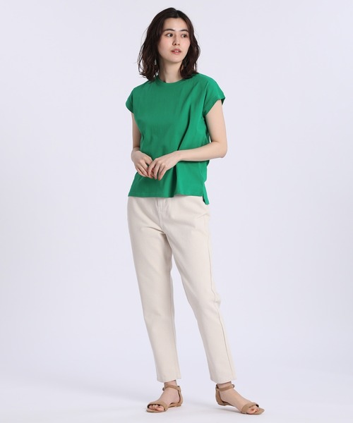 INED CLARO（イネドクラロ）の「フレンチスリーブカットトップス（Tシャツ/カットソー・レディース・オフホワイト/グリーン/サンドグレー/テラコッタ・フリー）」の11枚目の写真