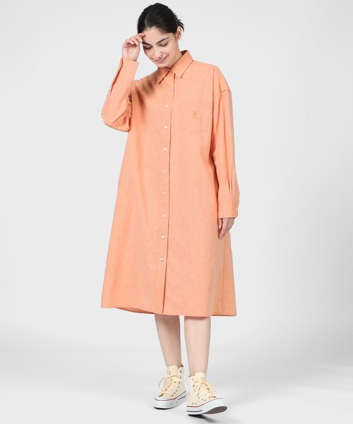 Women リネンコットンcoolmax シャンブレーシャツ ワンピース ドレス ワンピース シャツワンピース シャツワンピース Bunny サイコバニー のシャツワンピース Women リネンコットンcoolmax Psycho Bunny サイコバニー のファッション 誕生日プレゼント
