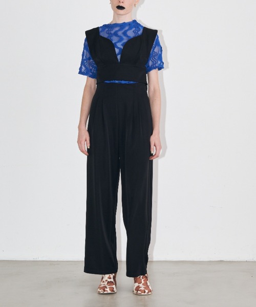 Solace（ソレイス）の「【入荷禁止】ビスチェ+タックパンツ/ 上下2点セット（サロペット/オーバーオール・レディース・チャコールグレー/ナチュラル/ブラック・FREE/MEDIUM/LARGE）」の6枚目の写真