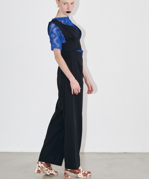 Solace（ソレイス）の「【入荷禁止】ビスチェ+タックパンツ/ 上下2点セット（サロペット/オーバーオール・レディース・チャコールグレー/ナチュラル/ブラック・FREE/MEDIUM/LARGE）」の4枚目の写真