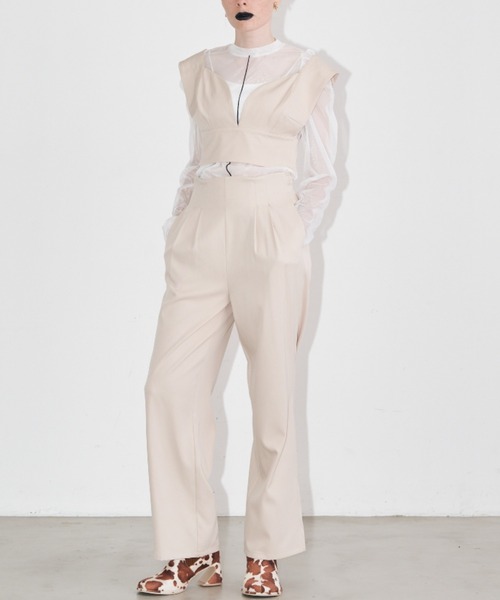 Solace（ソレイス）の「【入荷禁止】ビスチェ+タックパンツ/ 上下2点セット（サロペット/オーバーオール・レディース・チャコールグレー/ナチュラル/ブラック・FREE/MEDIUM/LARGE）」の11枚目の写真