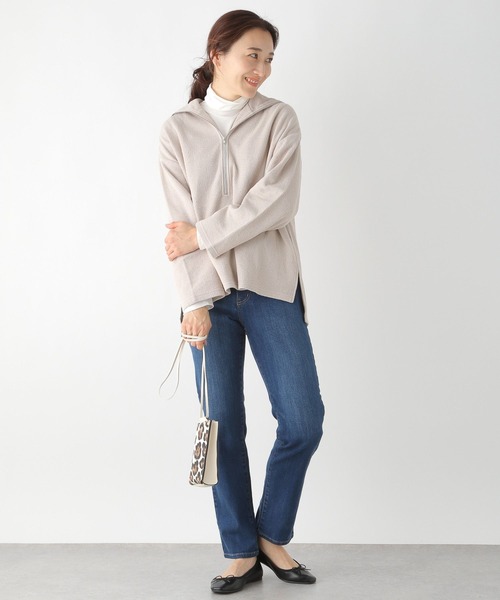 LEPSIM（レプシィム）の「ハーフZIPカットプルオーバー　271503（Tシャツ/カットソー・レディース・ブラウン/グレー/グレイッシュベージュ・FREE）」の11枚目の写真