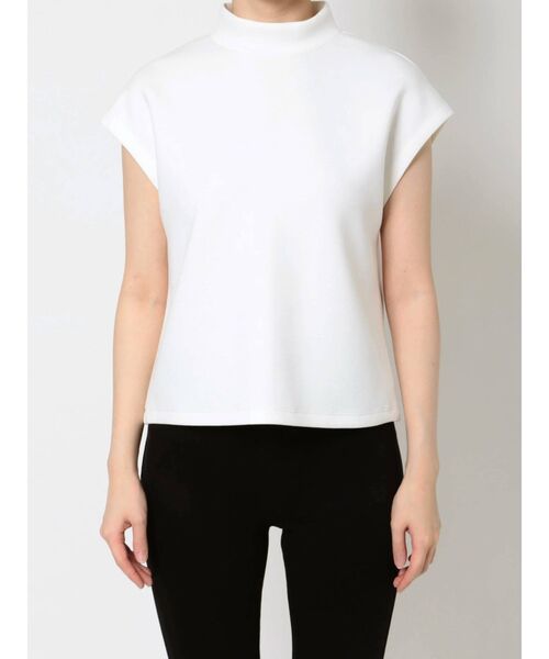 MURUA(ムルーア)の「スタンドネックフレンチスリーブトップス(Tシャツ/カットソー・レディース・ホワイト/ブラック/モカ・FREE)」の12枚目の写真