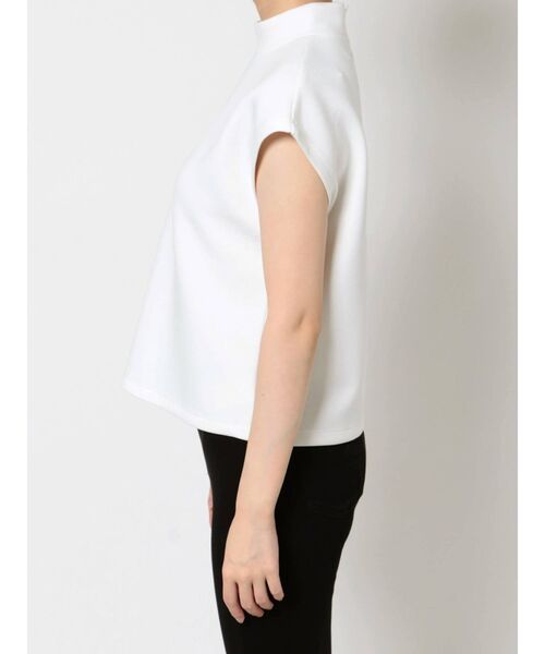 MURUA(ムルーア)の「スタンドネックフレンチスリーブトップス(Tシャツ/カットソー・レディース・ホワイト/ブラック/モカ・FREE)」の11枚目の写真