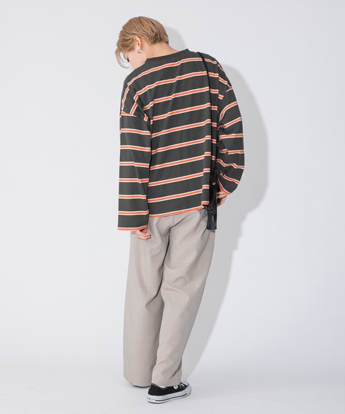 kutir(クティール)の「ボーダーロンT(Tシャツ/カットソー・レディース・チャコールグレー/ブラック/サックスブルー/ライトグリーン/キャメル・FREE)」の15枚目の写真