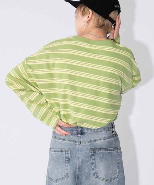 kutir(クティール)の「ボーダーロンT(Tシャツ/カットソー・レディース・チャコールグレー/ブラック/サックスブルー/ライトグリーン/キャメル・FREE)」の19枚目の写真