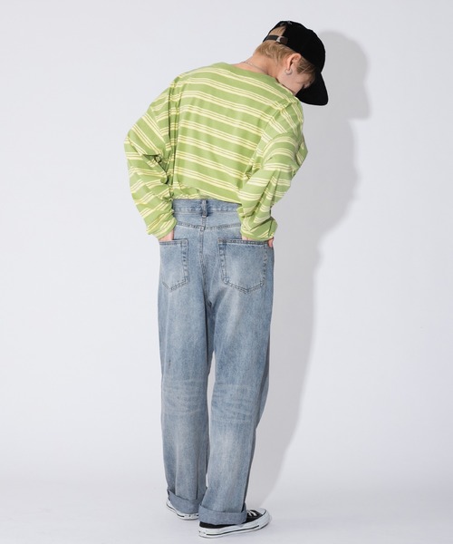 kutir(クティール)の「ボーダーロンT(Tシャツ/カットソー・レディース・チャコールグレー/ブラック/サックスブルー/ライトグリーン/キャメル・FREE)」の21枚目の写真