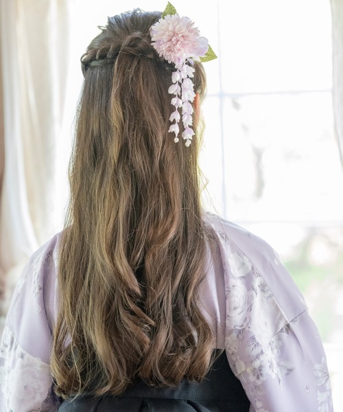 Catherine Cottage(キャサリンコテージ)の「藤の花揺れる和装ヘアクリップ(和装小物・キッズ・ライラック・FREE)」の7枚目の写真