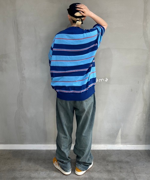 セール】【Snap club】 カラーマルチボーダー ビックシルエット