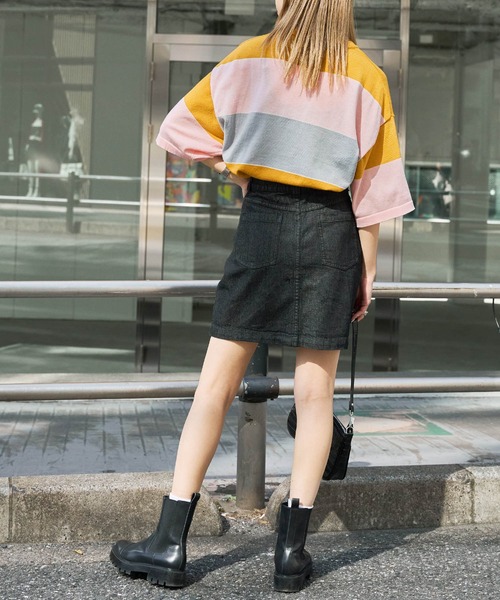 Snap club（スナップクラブ）の「【Snap club】 カラーマルチボーダー ビックシルエット アソートサマーニット/半袖ニット（ニット/セーター・メンズ・ブルー/グリーン/パープル系/イエロー系・M/L）」の15枚目の写真
