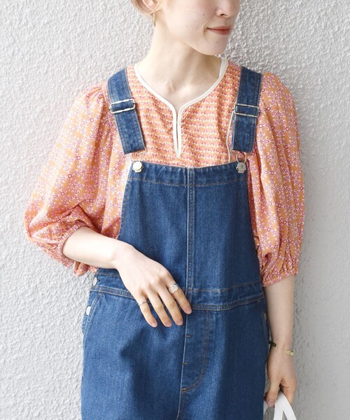 SHIPS any(シップス エニィ)の「SHIPS any:〈手洗い可能〉Paris Authentique サラサ ブラウス(シャツ/ブラウス・レディース・ネイビー/オレンジ・ONE SIZE)」の7枚目の写真